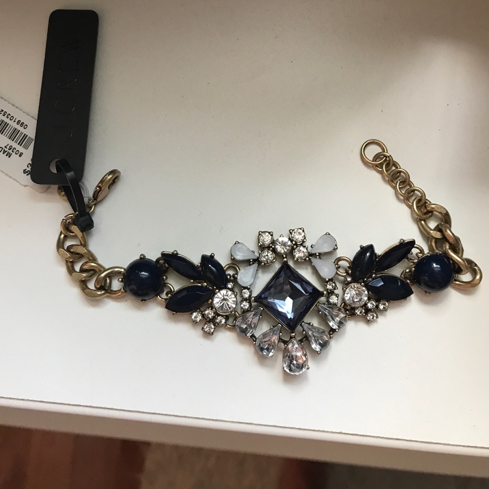j crew navy jewel bracelet